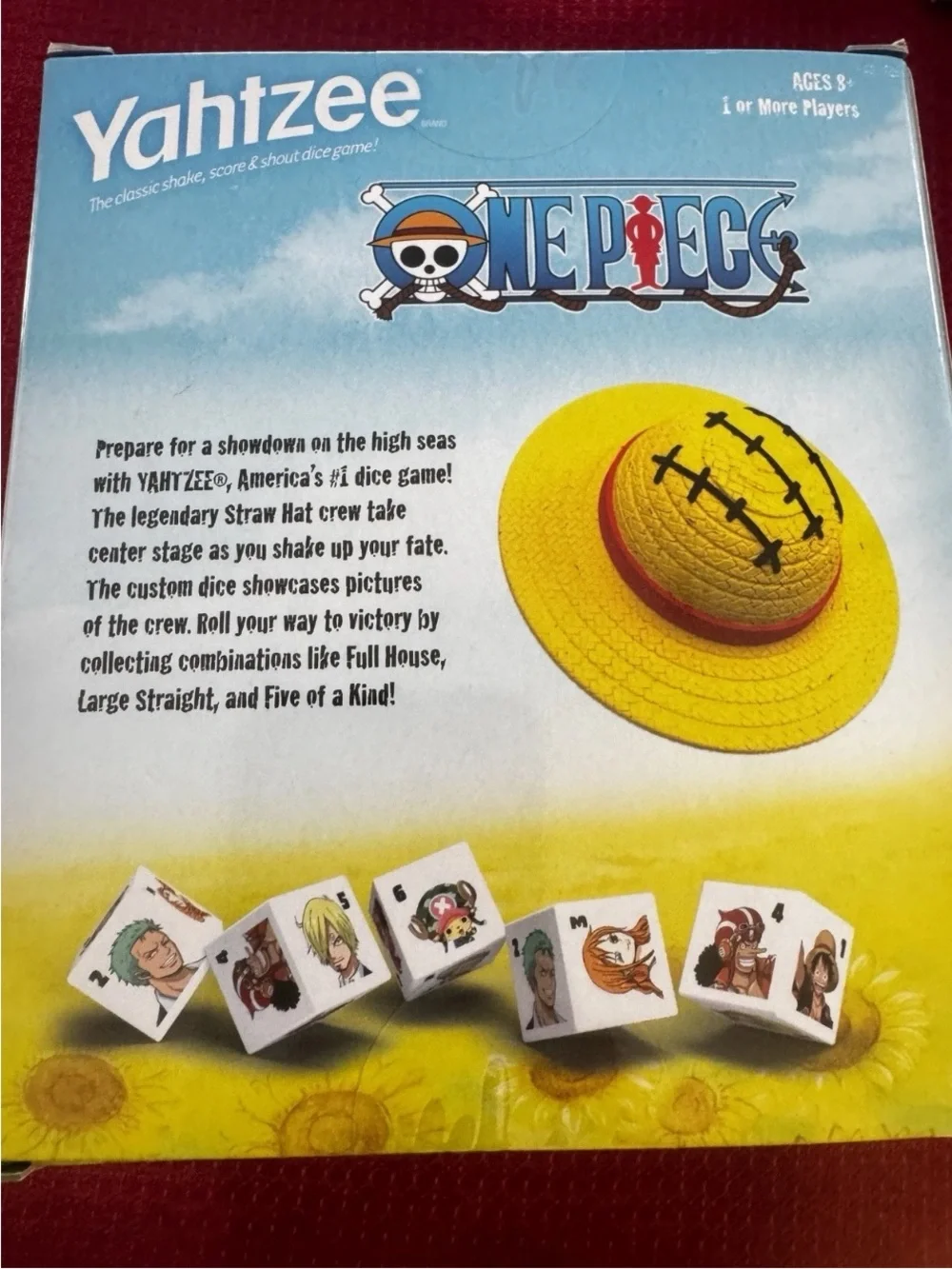 New Yahtzee One Piece Edition Fun Family Dice Game Hasbro